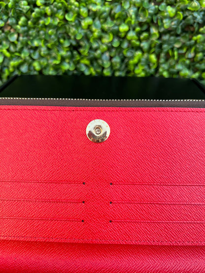 Adele Monogram Canvas Long Wallet in Coquelicot