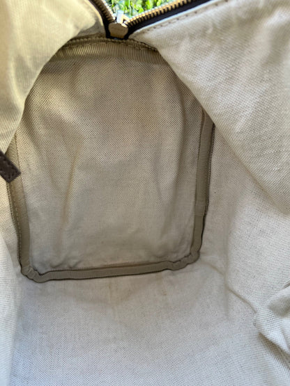 Authentic Preowned Vintage Dark Brown GG Boston Bag with Vintage Web