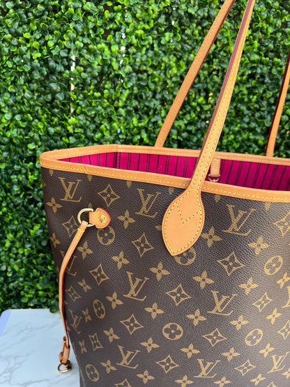 Monogram Canvas Neverfull MM Bag Pivoine