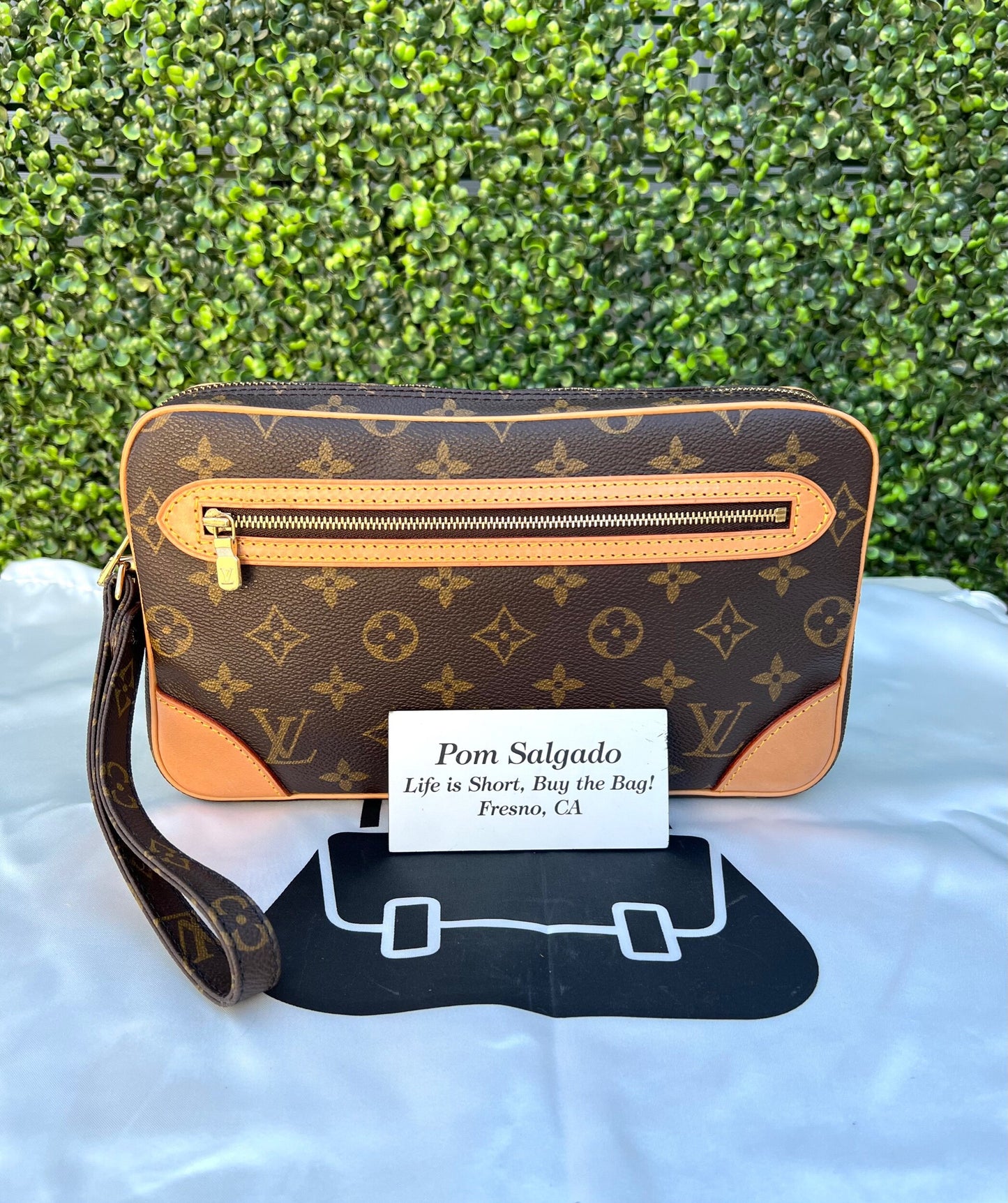 Authentic Preowned LV Monogram Pochette Marley Dragonne GM Clutch