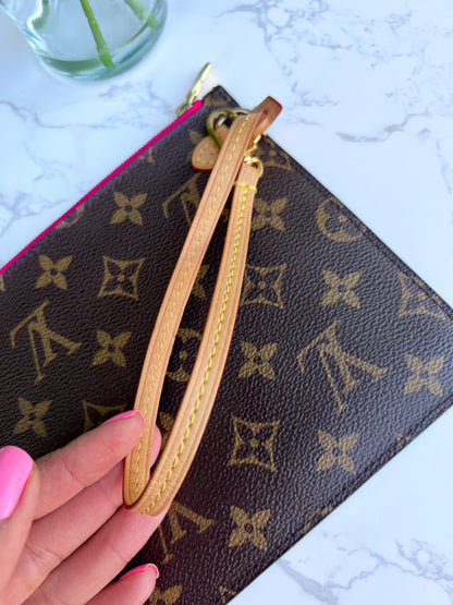 Neverfull MM/GM Pochette/Pouch Monogram in Pivoine