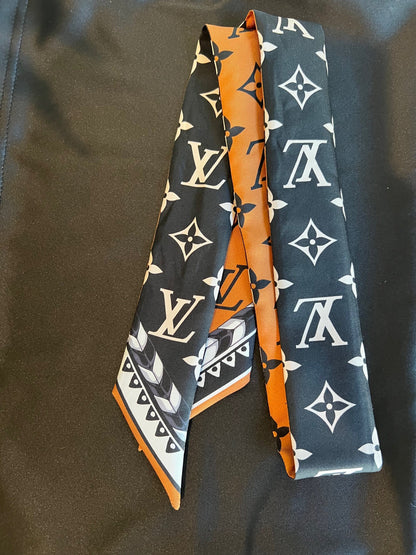 Silk Monogram LV Crafty Bi Color BB Bandeau Caramel Black