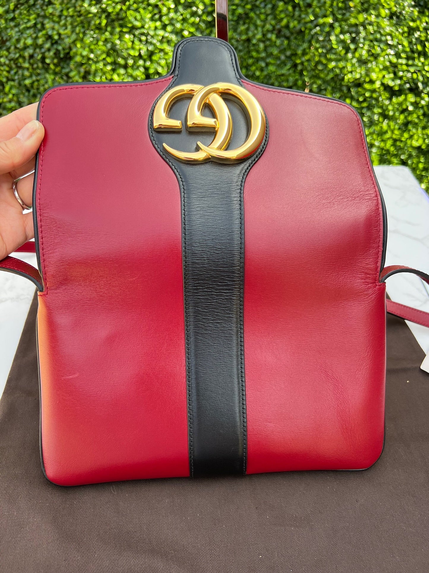Arli Red Leather Crossbody Bag Vitello Palmellato Lux