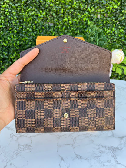 Sarah Wallet Damier Ebene Canvas
