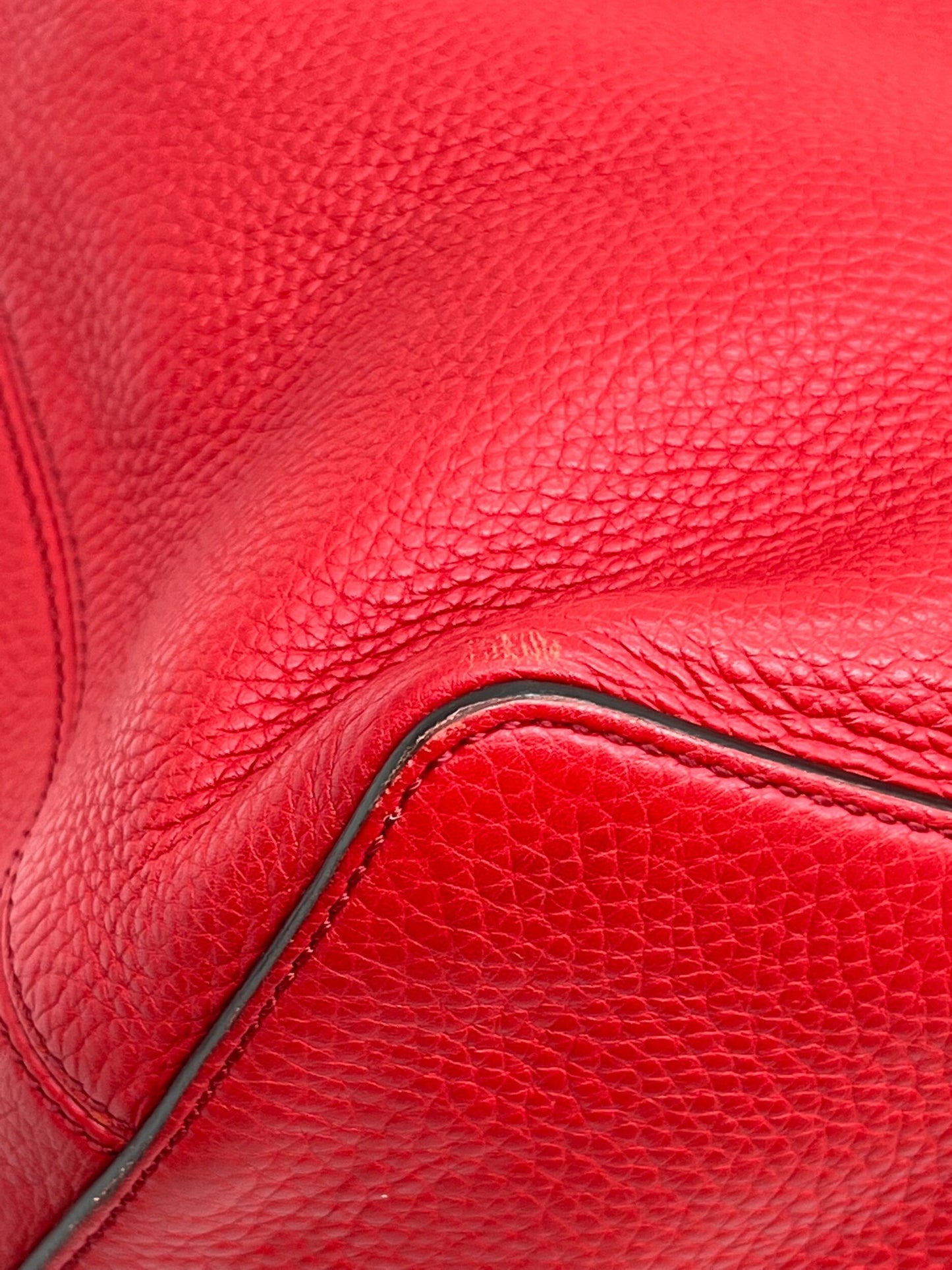 Gucci Pebbled Leather Soho Hobo Bag Red
