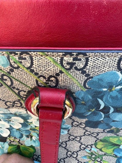 Authentic Preowned Gucci GG Supreme Coated Canvas Multicolor Blue Blooms Tote Bag