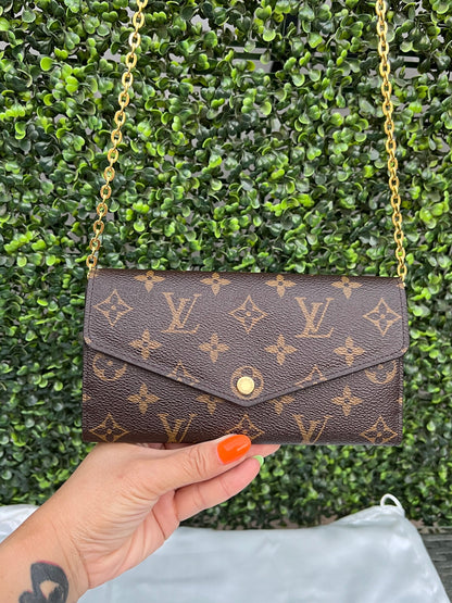 Authentic LV Sarah Monogram Wallet New Model with Crossbody Purse Insert Kit
