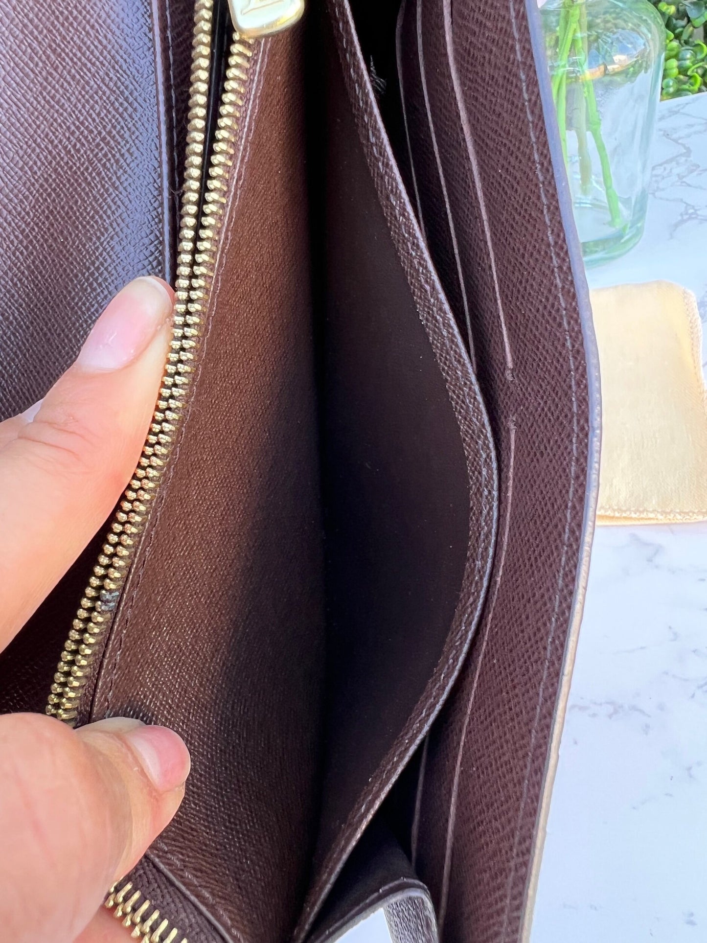 Sarah Wallet Damier Ebene Canvas