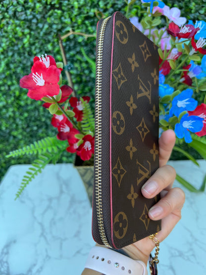 Authentic LV Clemence Blooming Flower Monogram Wallet Poppy Red