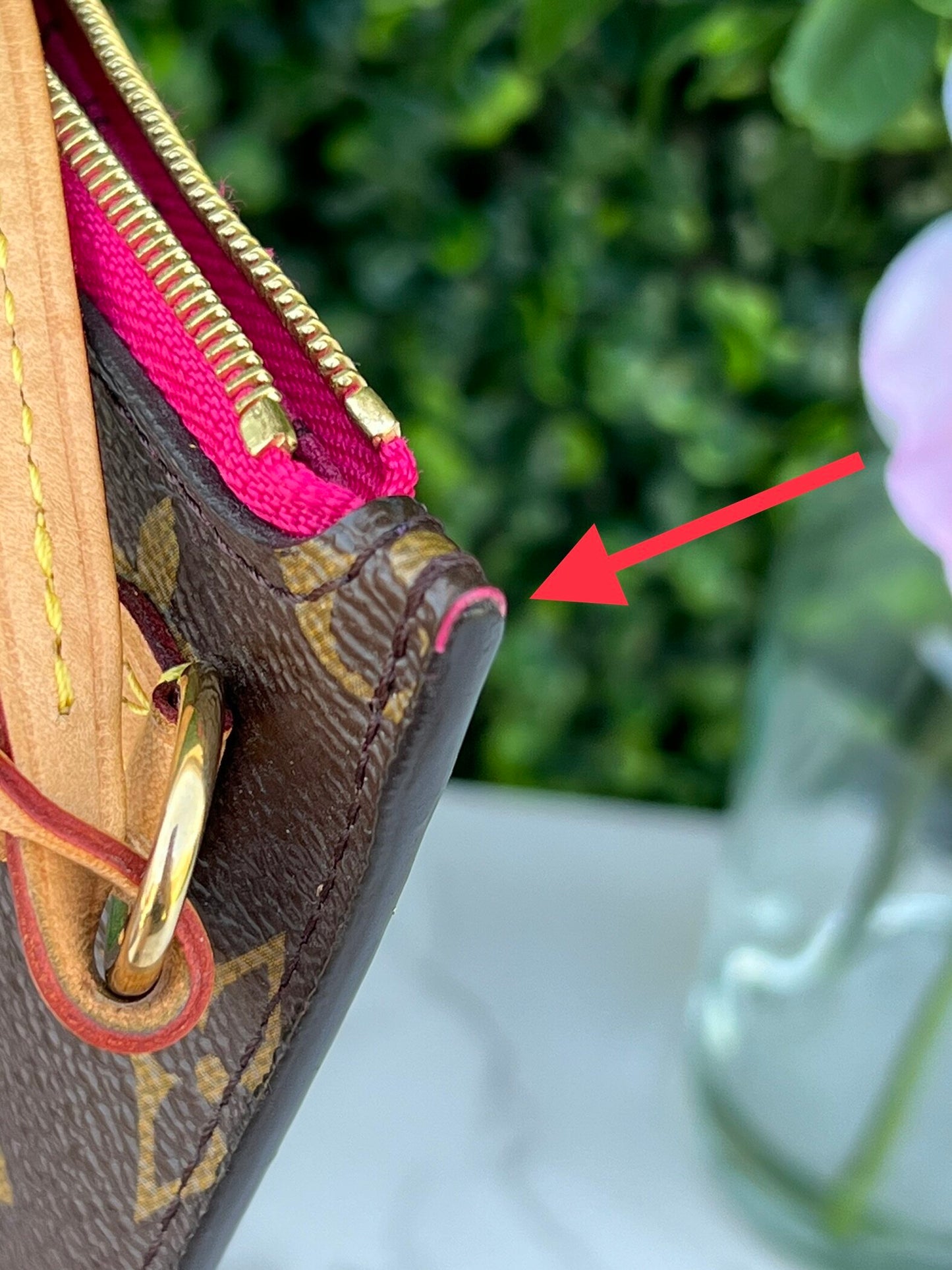 Neverfull MM/GM Pochette/Pouch Monogram in Pivoine