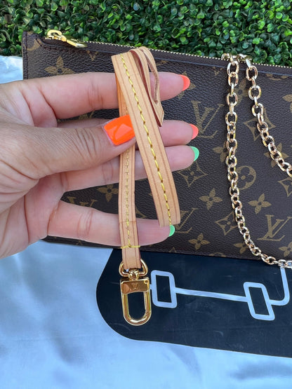Authentic Preowned LV Neverfull GM Pochette in Fuchsia with Conversion Kit