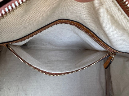 GG Boston Vintage Web Medium Bag in Cognac