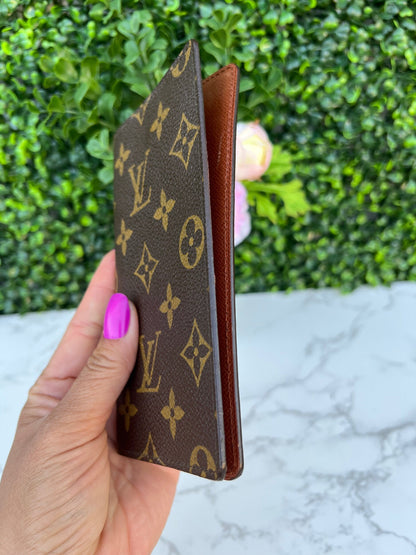 Simple Checkbook/Address Book Holder Monogram Canvas
