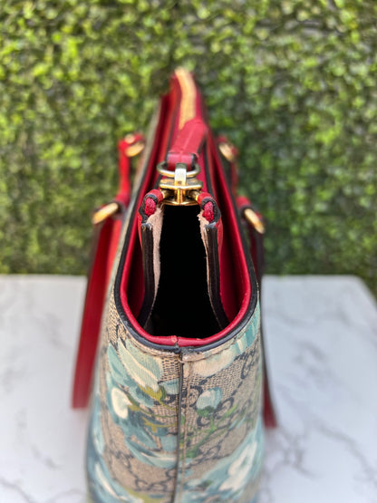 Authentic Preowned Gucci GG Supreme Coated Canvas Multicolor Blue Blooms Tote Bag