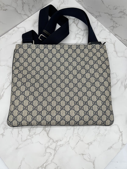 Gucci Blue/Grey GG Coated Canvas Messenger Bag