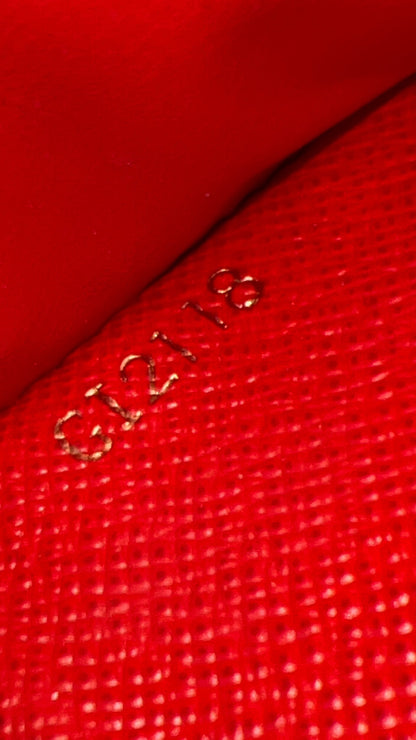 Authentic LV Clemence Blooming Flower Monogram Wallet Poppy Red