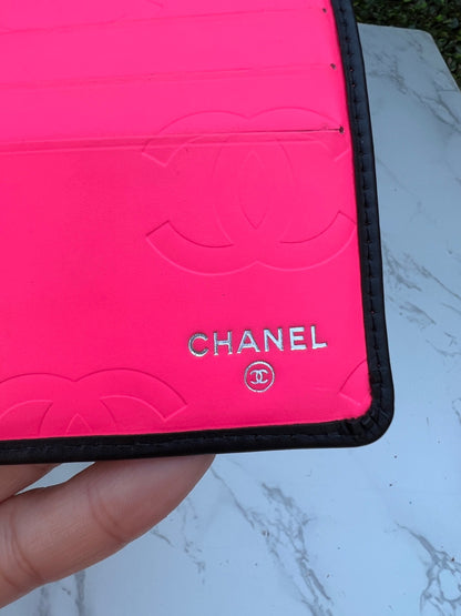 Authentic Preowned Chanel Calfskin Quilted Cambon Tri-Fold Clutch Wallet Black