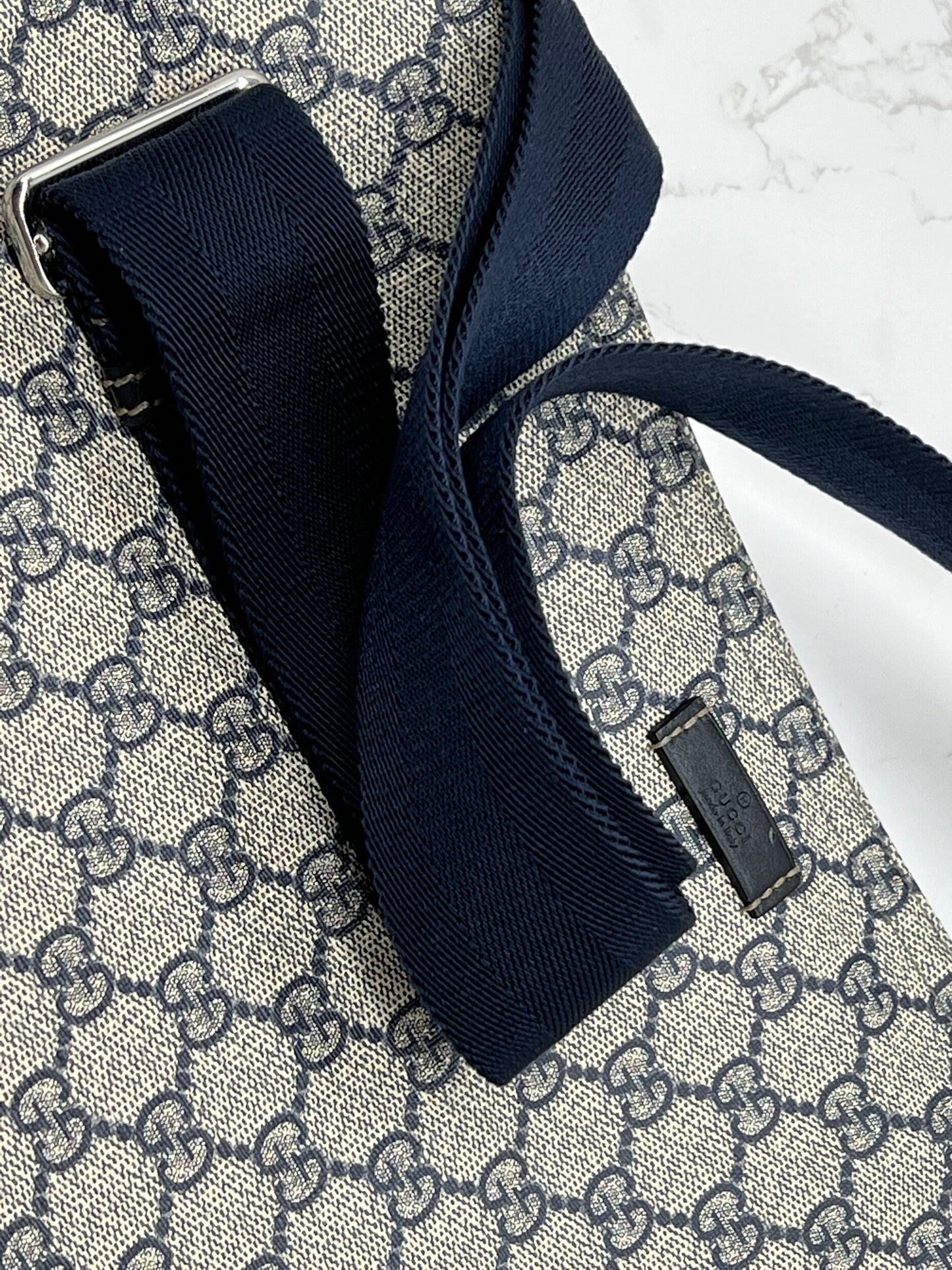 Gucci Blue/Grey GG Coated Canvas Messenger Bag