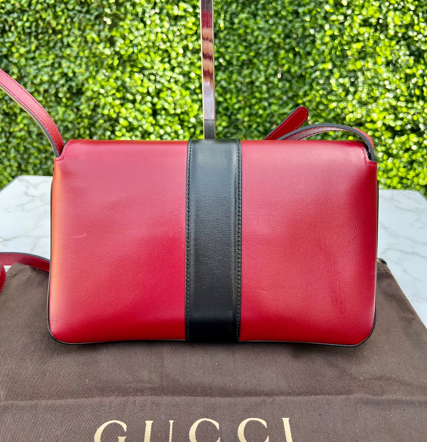 Arli Red Leather Crossbody Bag Vitello Palmellato Lux