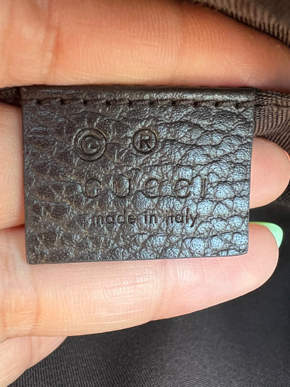 Authentic Preowned Gucci Canvas Monogram Belt Bag Dark Brown