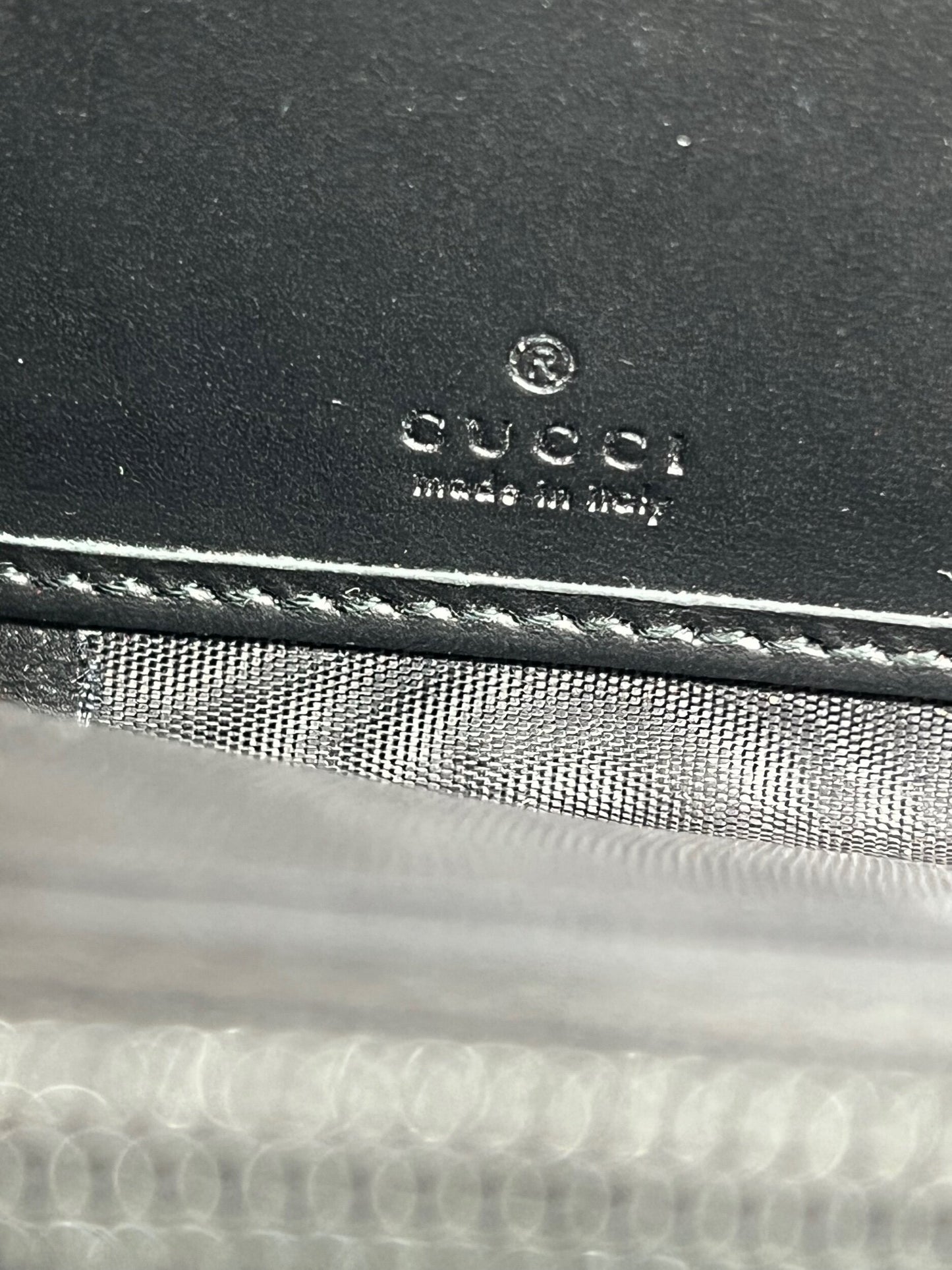 Gucci Web Stripe GG Black Guccissima Leather Zip Around Wallet