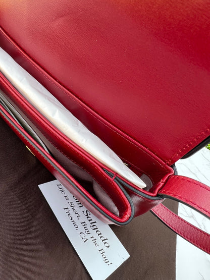 Arli Red Leather Crossbody Bag Vitello Palmellato Lux