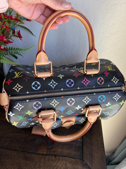 Limited Edition Murakami Multicolor Noir Speedy 30