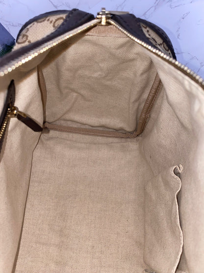 Gucci Boston Bag Medium Beige Red/Green Trim