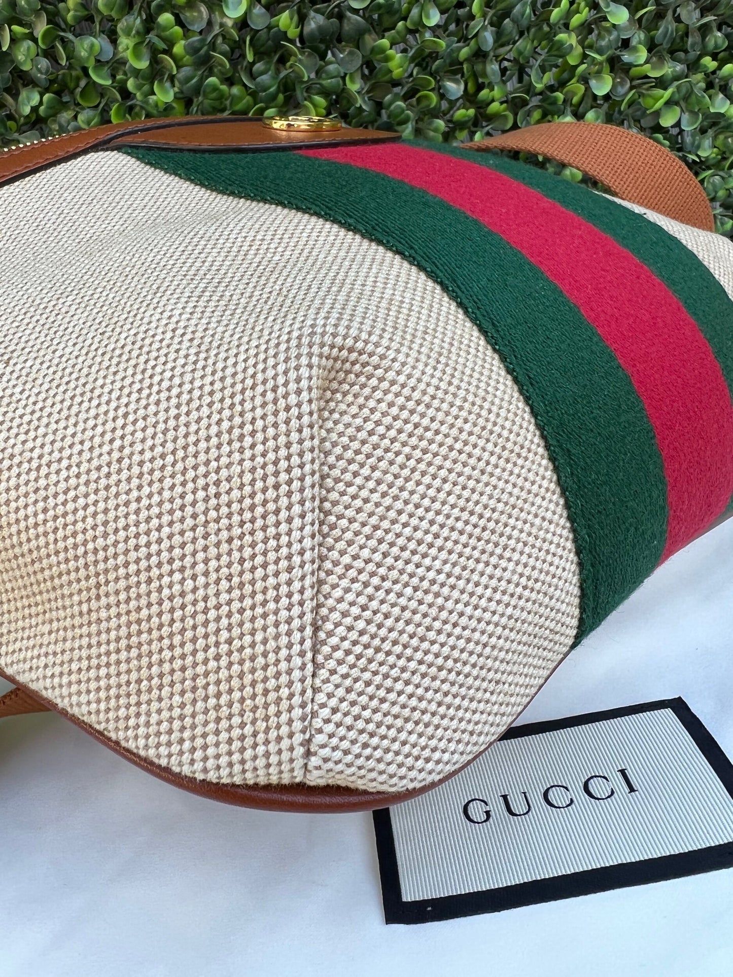 Web Beige Canvas Belt Bag