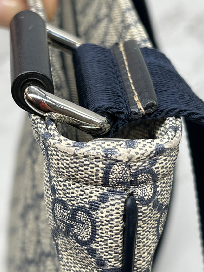 Gucci Blue/Grey GG Coated Canvas Messenger Bag