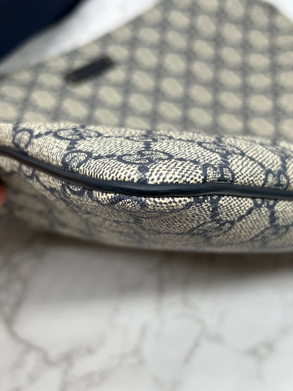 Gucci Blue/Grey GG Coated Canvas Messenger Bag