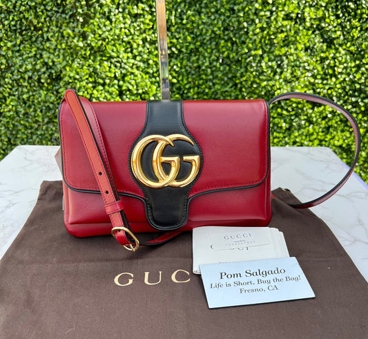 Arli Red Leather Crossbody Bag Vitello Palmellato Lux