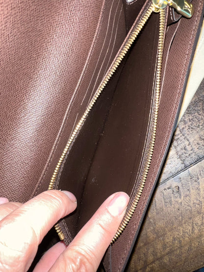 Sarah Wallet Damier Ebene Canvas