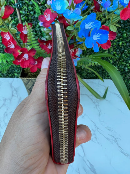 Authentic LV Clemence Blooming Flower Monogram Wallet Poppy Red