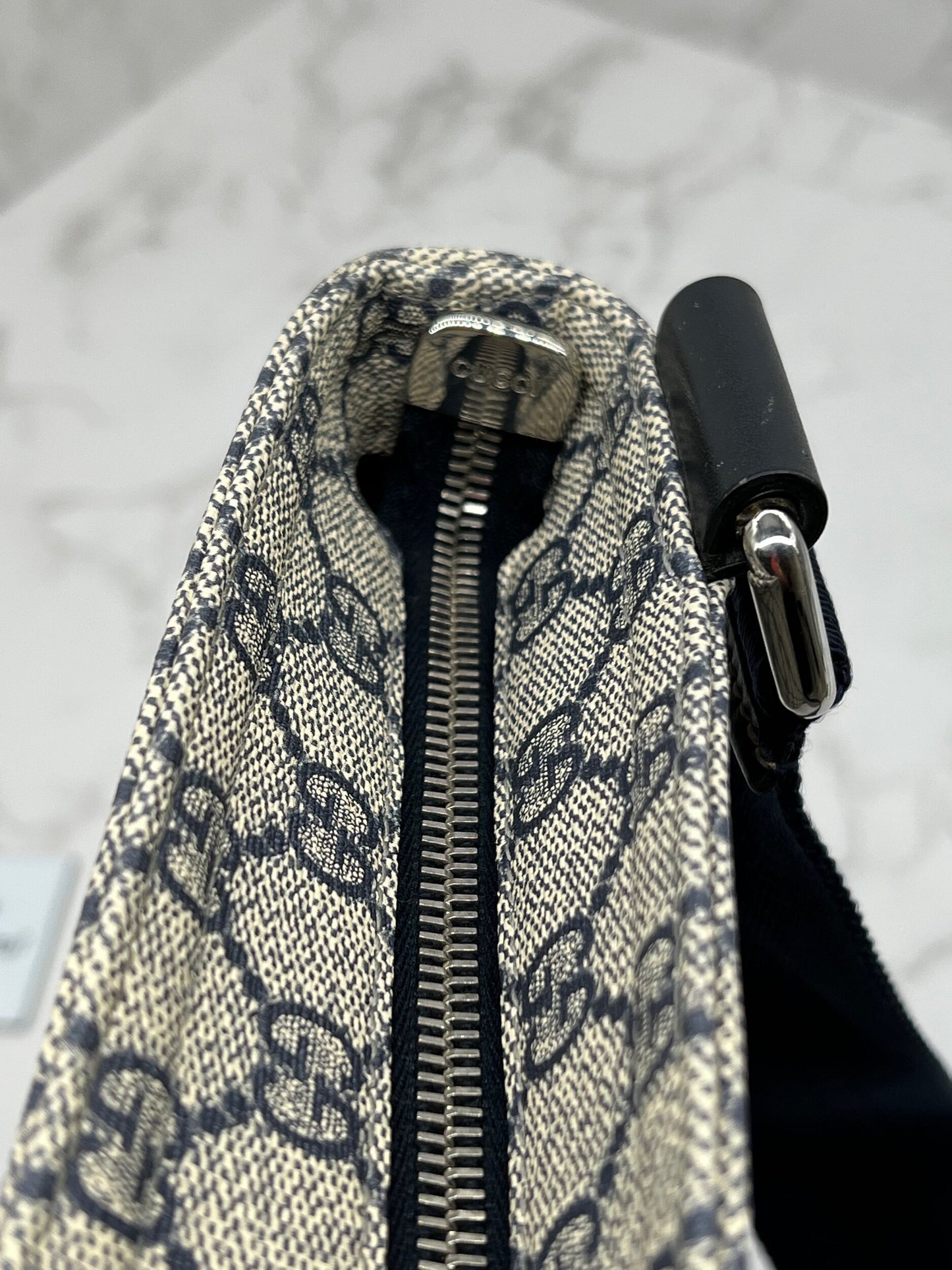 Gucci Blue/Grey GG Coated Canvas Messenger Bag