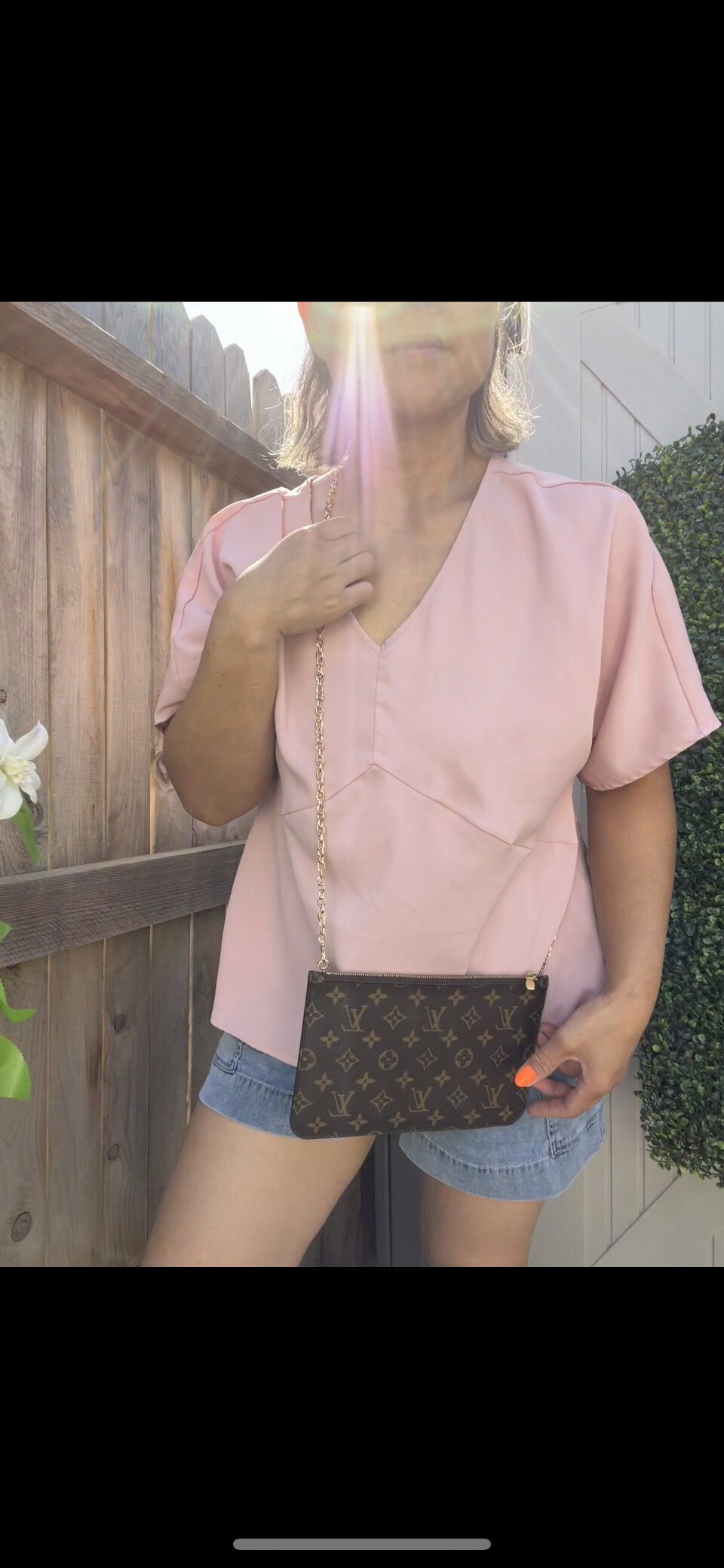 Authentic Preowned LV Neverfull GM Pochette in Fuchsia with Conversion Kit