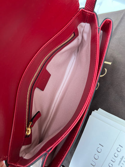 Arli Red Leather Crossbody Bag Vitello Palmellato Lux