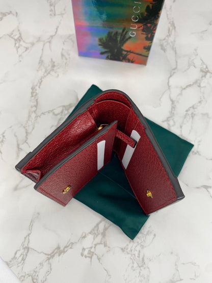 Gucci Red Ophidia Flora Card Case Wallet
