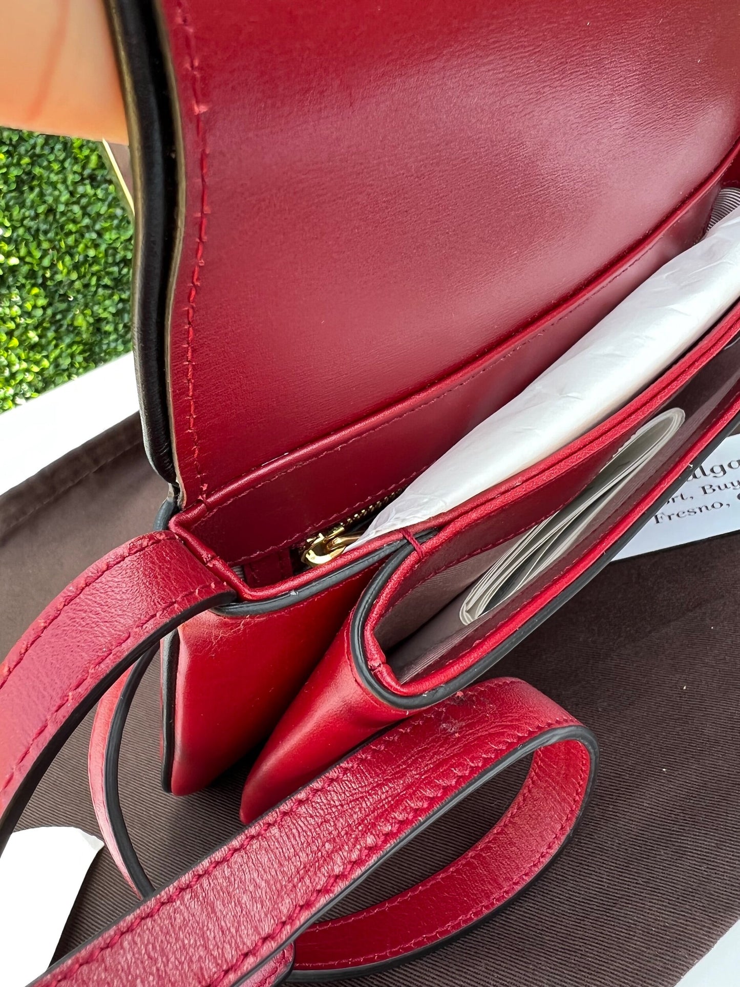 Arli Red Leather Crossbody Bag Vitello Palmellato Lux