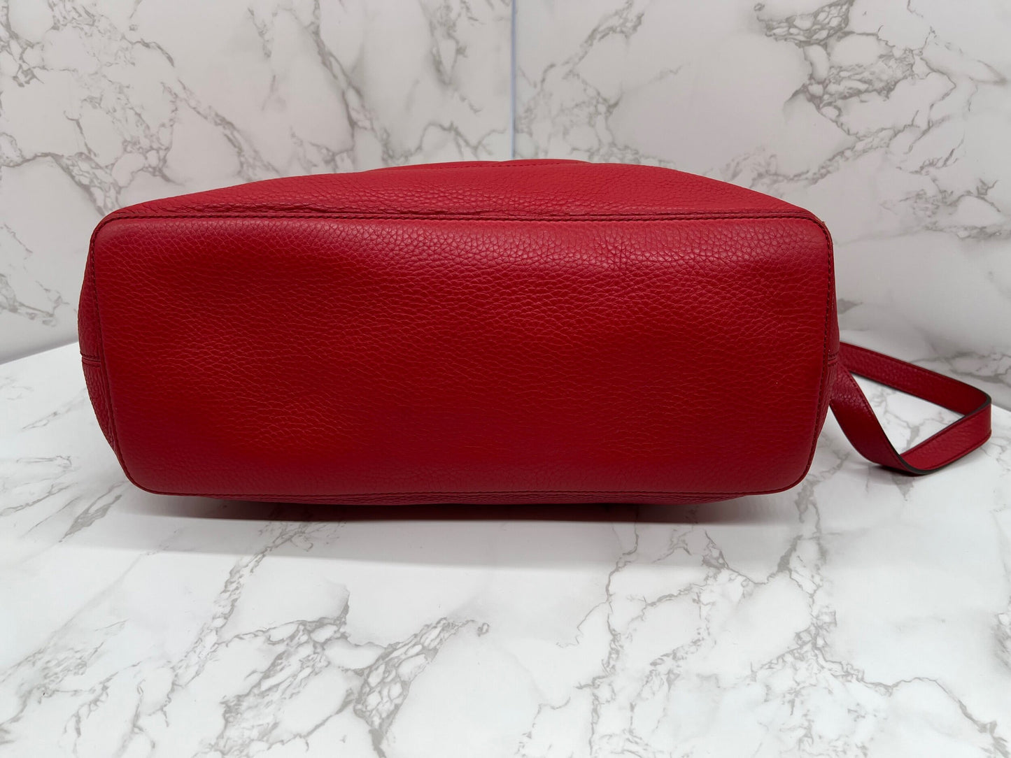 Gucci Pebbled Leather Soho Hobo Bag Red