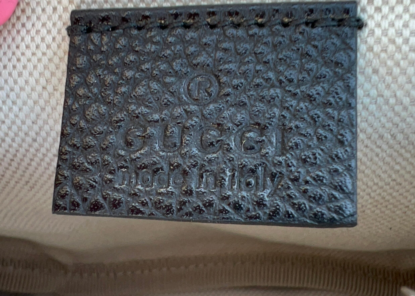 Small GG Logo Print Leather Belt Bag in Black