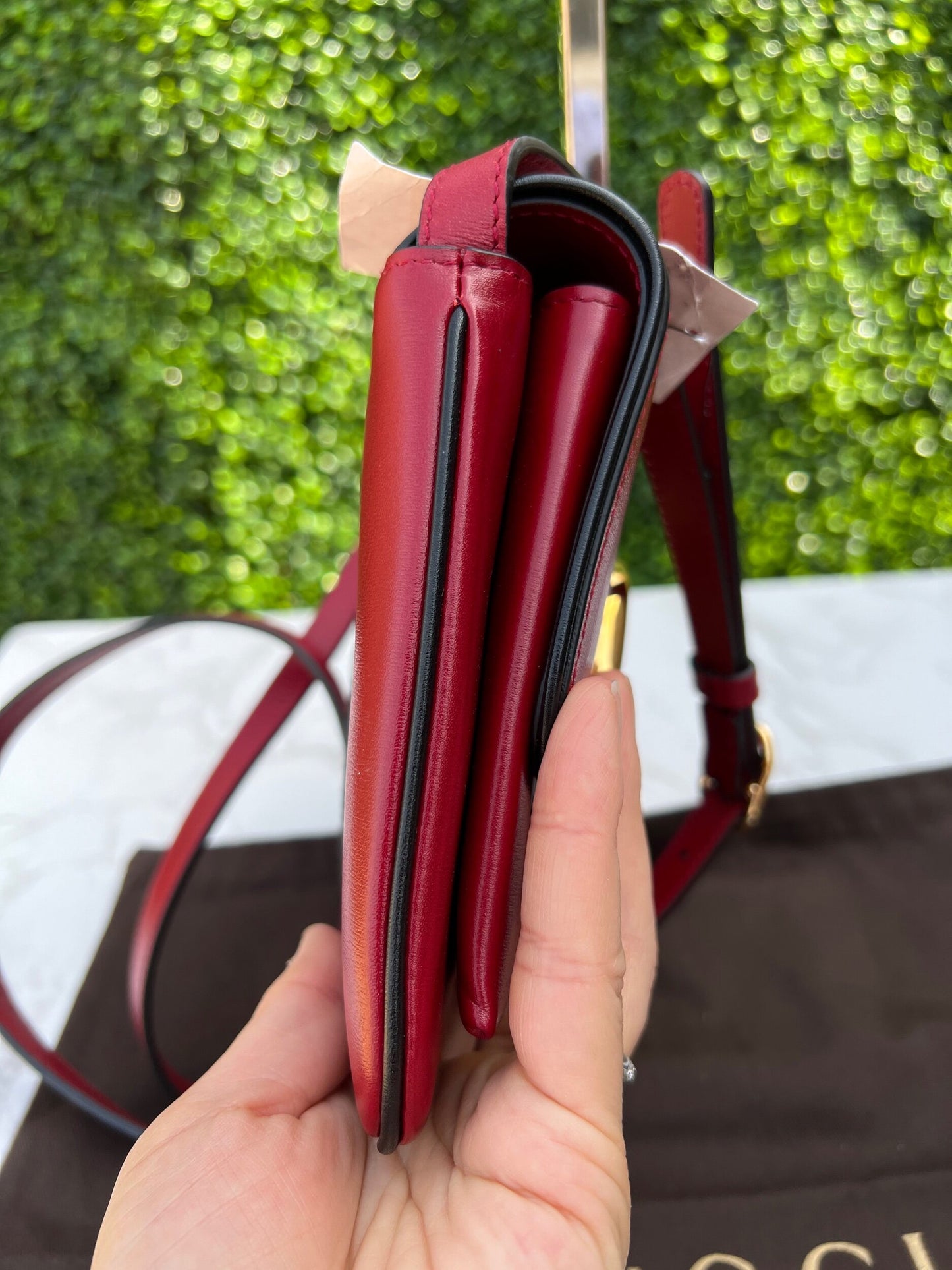 Arli Red Leather Crossbody Bag Vitello Palmellato Lux