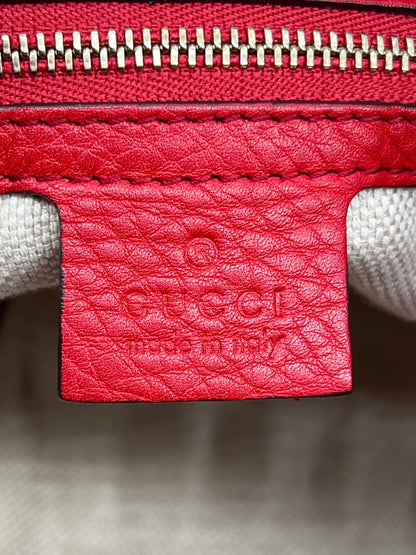 GG Medium Soho Double Chain Pebbled Leather Red