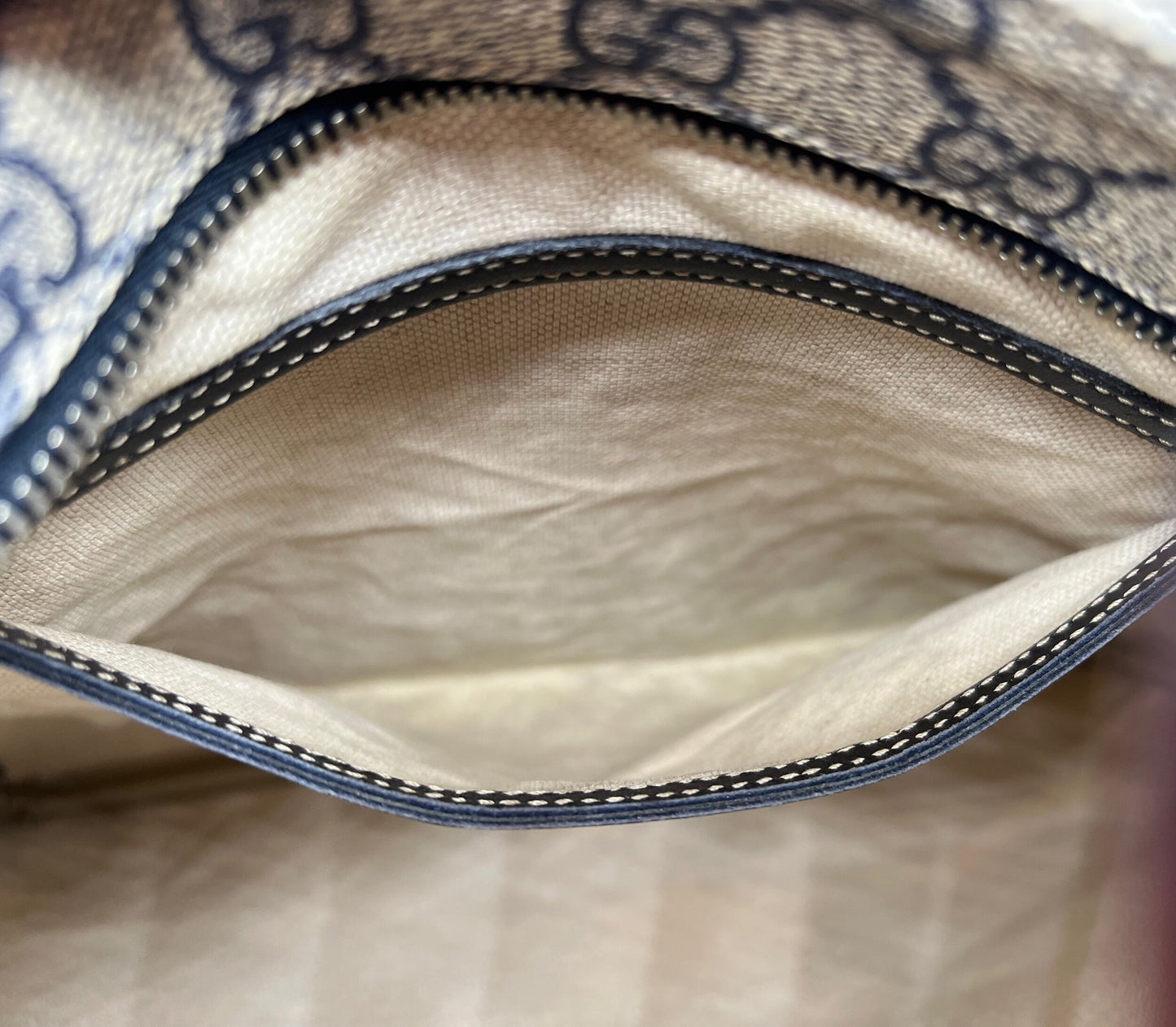 Gucci Blue/Grey GG Coated Canvas Messenger Bag