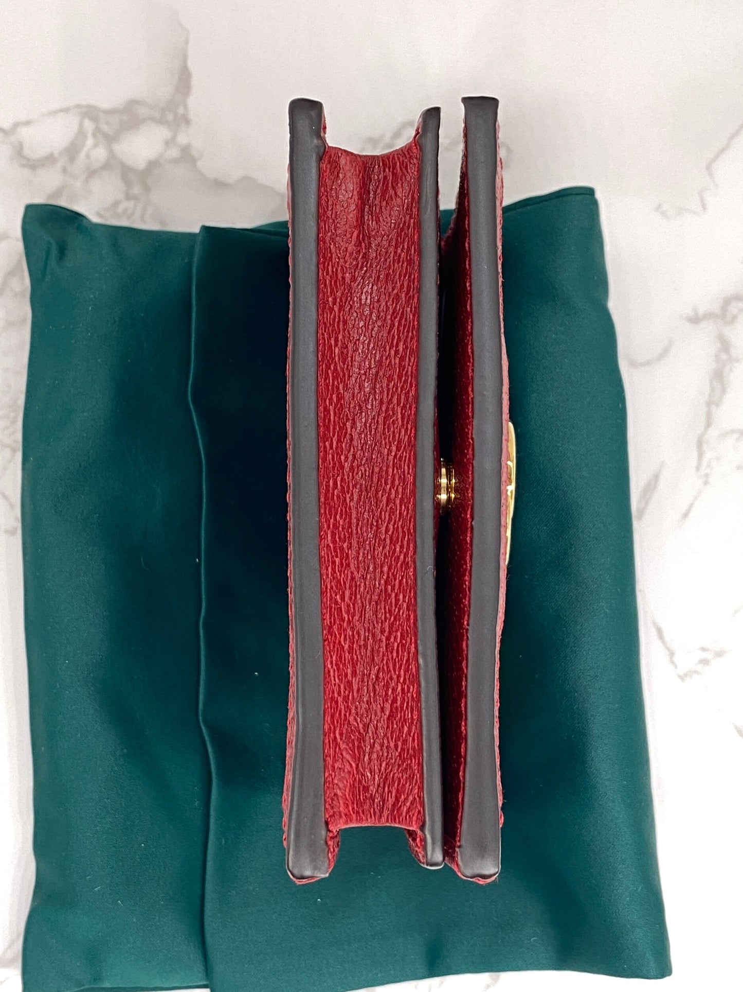 Gucci Red Ophidia Flora Card Case Wallet