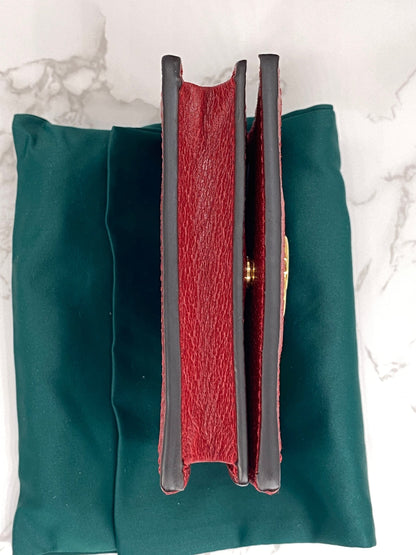 Gucci Red Ophidia Flora Card Case Wallet
