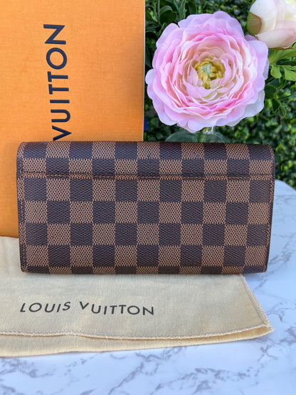 Sarah Wallet Damier Ebene Canvas