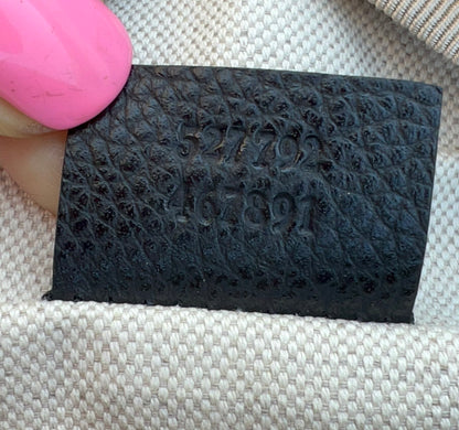 Small GG Logo Print Leather Belt Bag in Black