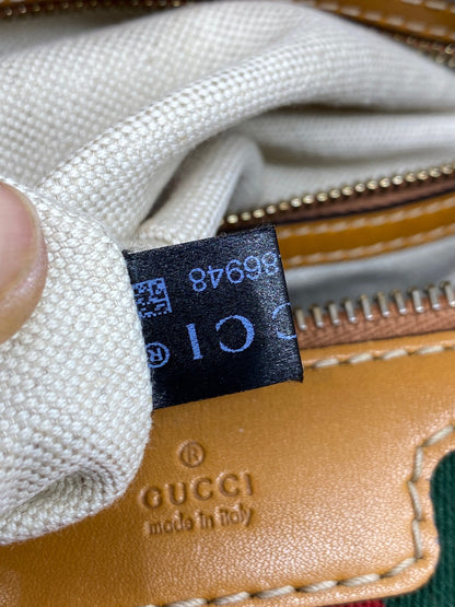 Gucci Vintage Web Medium Boston Bag Cognac