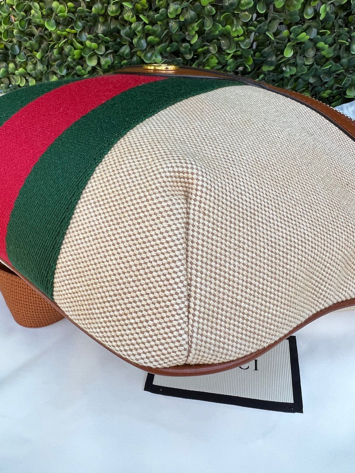 Web Beige Canvas Belt Bag